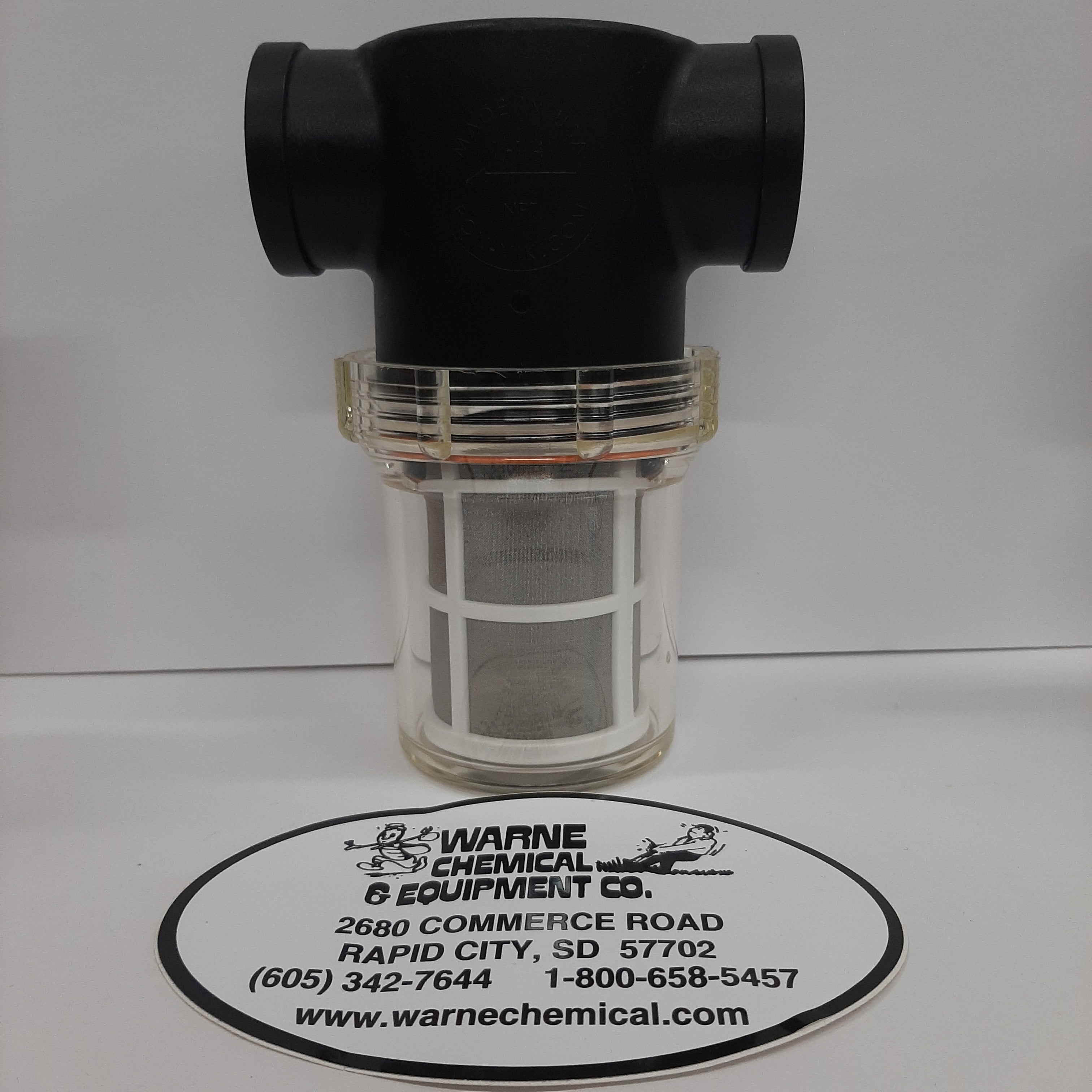 In-Line Strainer Poly Bowl 1 1/4" 20 Mesh Red Color Screen with Gasket