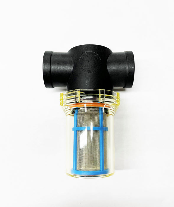 In-Line Strainer Poly Bowl 1" 40 Mesh Blue Color Screen with Gasket